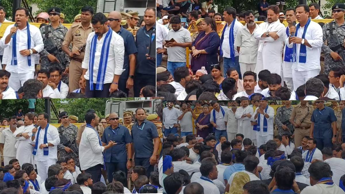 मेरठ में छात्रा हत्या मामले पर बवाल, पीड़ित परिवार से मिलने पहुंचे चंद्रशेखर आजाद